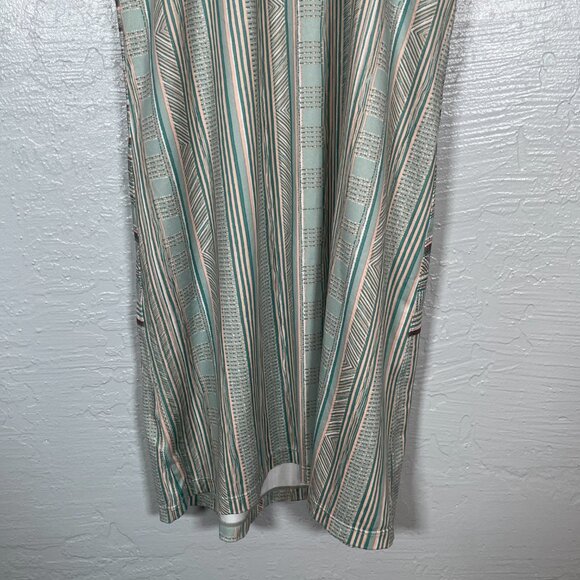 PrAna Women XS Green Tan Stripe Ardor Dress Racer Back Bra Shelf Athleisure - Picture 5 of 7